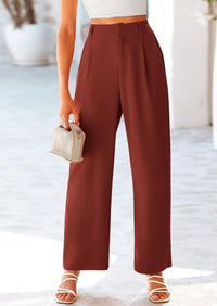Casual Wide Leg High Elastic Waisted Long Work Pants