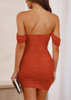 PRETTYGARDEN Off Shoulder Women Ruched Mesh Cocktail Party Bodycon Mini Dresses