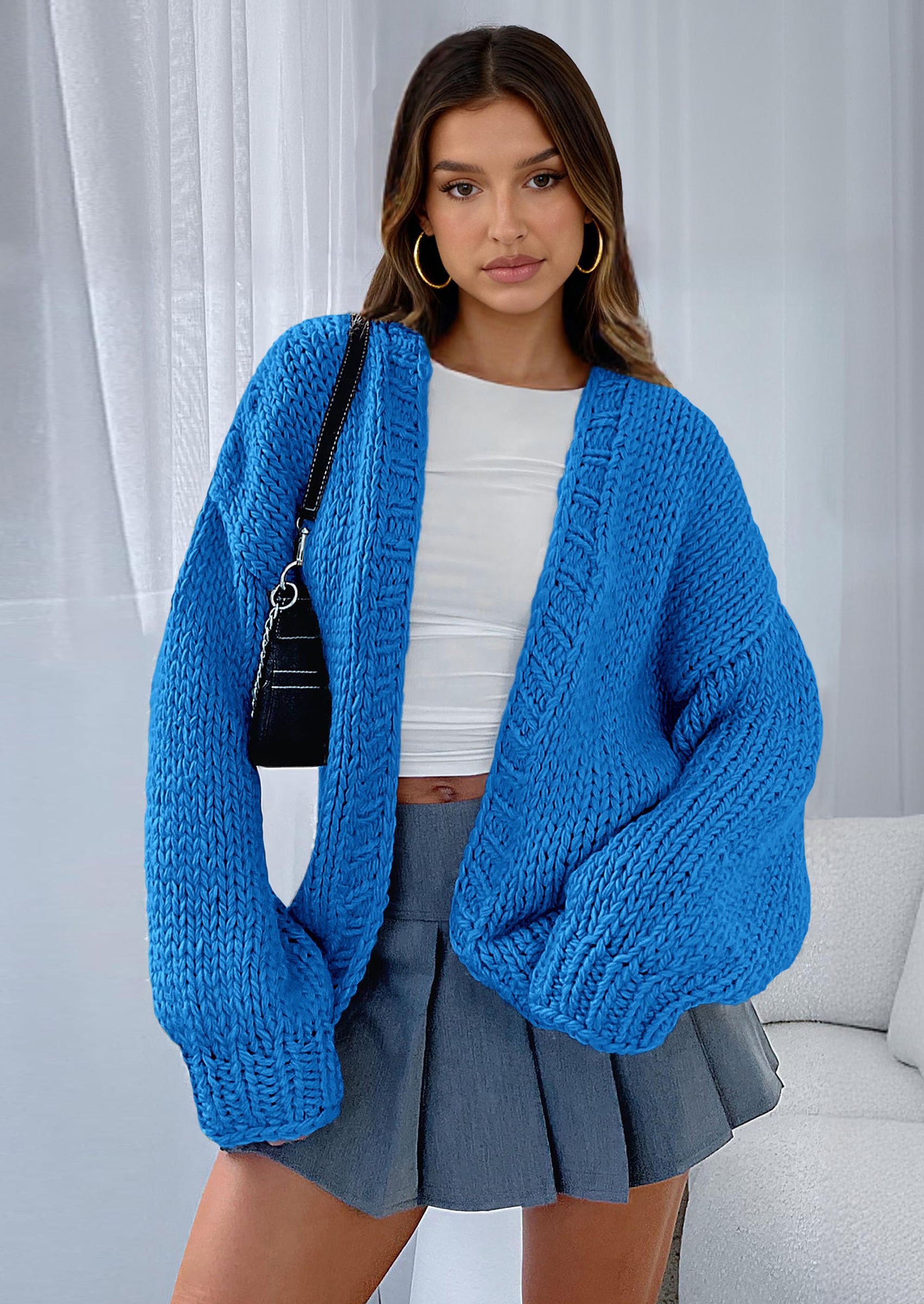 PRETTYGARDEN Cardigan Sweaters for Women Trendy Fall Fashion Long Sleeve Chunky Knit Cardigans Winter Clothing Outfits