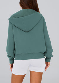 Y2K Zip Up Hoodie Long Sleeve Loose Fit Pockets Casual Sweatshirt