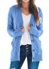PRETTYGARDEN Women's Open Front Cardigan Sweaters Fall Fashion Button Down Cable Knit Chunky Winter Outerwear Coats