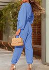 PRETTYGARDEN Women's Fall Jumpsuits Dressy Casual Pants Romper Spring Long Sleeve V Neck Belt Pockets One Piece Outfits