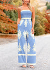 PRETTYGARDEN Boho Jumpsuits Beach Vacation Outfits Spaghetti Strap Wide Leg Pants Rompers