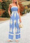 PRETTYGARDEN Boho Jumpsuits Beach Vacation Outfits Spaghetti Strap Wide Leg Pants Rompers