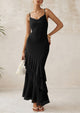 Tiered Floral Beach Spaghetti Strap Maxi Dresses