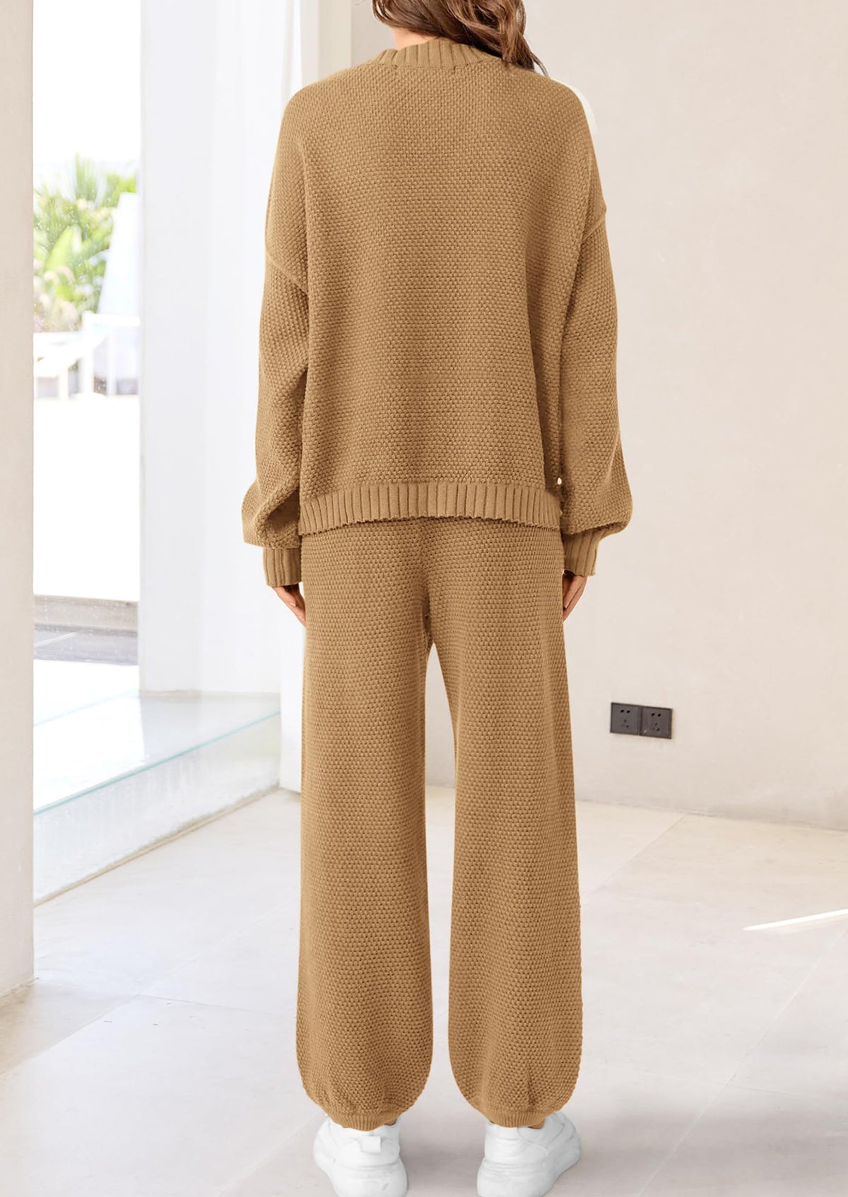 Loose Button Cardigan Casual Pants Solid Color Set