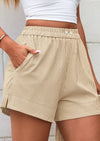 PRETTYGARDEN Women Striped Shorts Casual Elastic Waist  Bottoms Beach Shorts