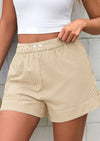 PRETTYGARDEN Women Striped Shorts Casual Elastic Waist  Bottoms Beach Shorts