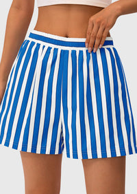 Striped PJ Y2K Casual Cotton Pajama Lounge Sleep Boxer Shorts with Pockets