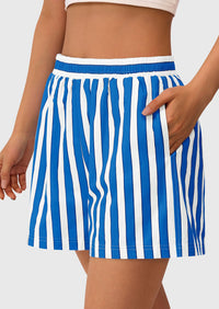 Striped PJ Y2K Casual Cotton Pajama Lounge Sleep Boxer Shorts with Pockets