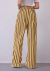 PRETTYGARDEN Women's Summer Striped Wide Leg Lounge Pants Trendy Clothes Drawstring Elastic Waist Comfy Pajama Bottoms