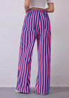 PRETTYGARDEN Women's Summer Striped Wide Leg Lounge Pants Trendy Clothes Drawstring Elastic Waist Comfy Pajama Bottoms