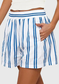 Striped PJ Y2K Casual Cotton Pajama Lounge Sleep Boxer Shorts with Pockets
