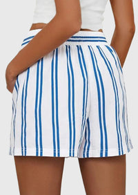 Striped PJ Y2K Casual Cotton Pajama Lounge Sleep Boxer Shorts with Pockets