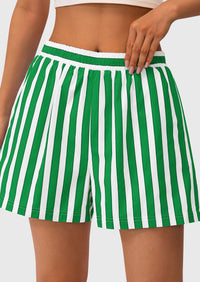 Striped PJ Y2K Casual Cotton Pajama Lounge Sleep Boxer Shorts with Pockets