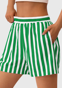 Striped PJ Y2K Casual Cotton Pajama Lounge Sleep Boxer Shorts with Pockets