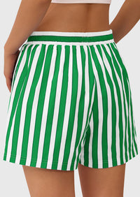 Striped PJ Y2K Casual Cotton Pajama Lounge Sleep Boxer Shorts with Pockets