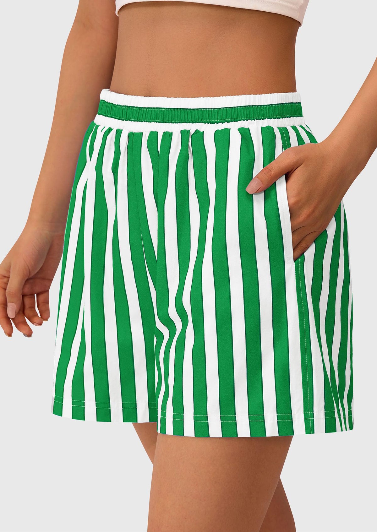 Striped PJ Y2K Casual Cotton Pajama Lounge Sleep Boxer Shorts with Pockets