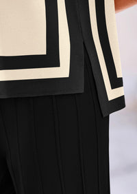 Pullover Tops And Wide Leg Pants Casual Two Piece Sets