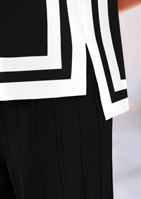 Pullover Tops And Wide Leg Pants Casual Two Piece Sets