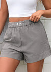 PRETTYGARDEN Women Striped Shorts Casual Elastic Waist  Bottoms Beach Shorts