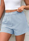 PRETTYGARDEN Women Striped Shorts Casual Elastic Waist  Bottoms Beach Shorts