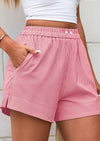 PRETTYGARDEN Women Striped Shorts Casual Elastic Waist  Bottoms Beach Shorts