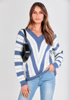 PRETTYGARDEN Women's Fashion Long Sleeve Striped Color Block Knitted Sweater Crew Neck Loose Pullover Jumper Tops