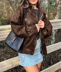 PRETTYGARDEN Women's Faux Leather Motorcycle Jacket Trendy Fall Spring Clothes Oversized Zip Up Winter Coat Outerwear PRETTYGARDEN