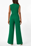 PRETTYGARDEN Womens Summer Jumpsuits Dressy Casual One Piece Outfits Sleeveless Mock Neck Wide Leg Pants Rompers with Pockets
