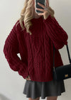 PRETTYGARDEN Women's Oversized Fall Sweaters Casual Long Sleeve Crewneck Chunky Cable Knit Pullover Tops Winter Clothes