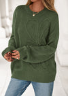 PRETTYGARDEN Womens Sweaters Fall Fashion Long Sleeve Crewneck Floral Knit Pullover Sweater Tops Winter Clothes