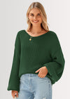 PRETTYGARDEN Women's Fall Oversized Sweaters Long Sleeve V Neck Dressy Casual Chunky Knit Loose Pullover Tops Winter Clothing