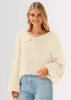 PRETTYGARDEN Women's Fall Oversized Sweaters Long Sleeve V Neck Dressy Casual Chunky Knit Loose Pullover Tops Winter Clothing