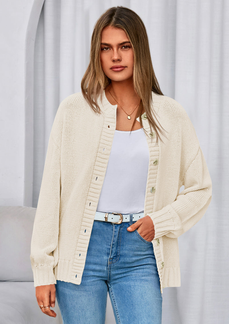 PRETTYGARDEN Women's Winter Cardigan Sweaters Trendy Chunky Knit Long Sleeve Button Up Casual Warm Fall Jackets Coats