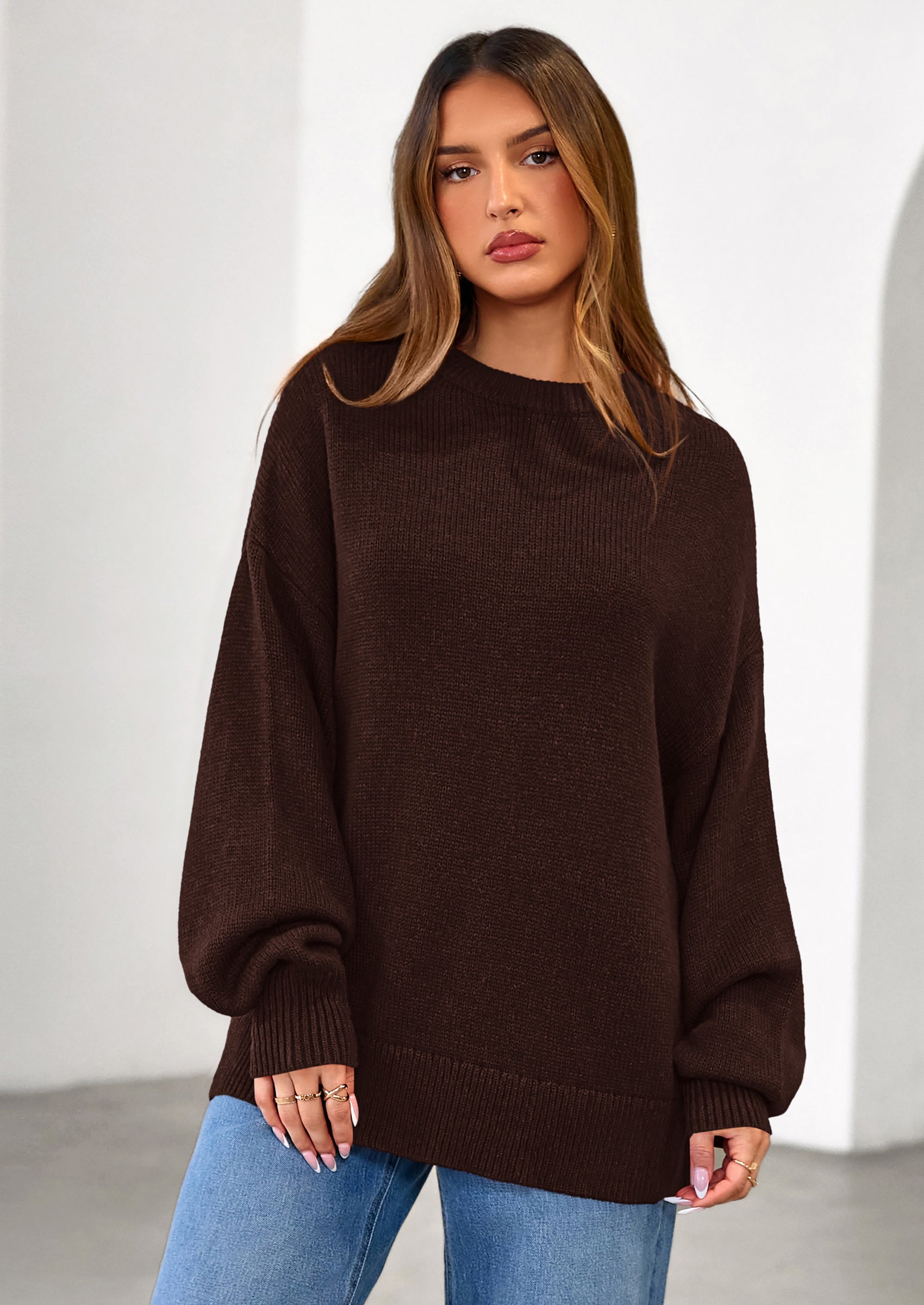 PRETTYGARDEN Womens Sweaters Fall Trendy Casual Crewneck Long Sleeve Cozy Knit Pullover Sweater Tops Winter Clothing