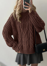 PRETTYGARDEN Women's Oversized Fall Sweaters Casual Long Sleeve Crewneck Chunky Cable Knit Pullover Tops Winter Clothes