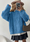 PRETTYGARDEN Women's Oversized Fall Sweaters Casual Long Sleeve Crewneck Chunky Cable Knit Pullover Tops Winter Clothes