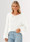 PRETTYGARDEN Women's Fall Oversized Sweaters Long Sleeve V Neck Dressy Casual Chunky Knit Loose Pullover Tops Winter Clothing