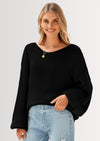 PRETTYGARDEN Women's Fall Oversized Sweaters Long Sleeve V Neck Dressy Casual Chunky Knit Loose Pullover Tops Winter Clothing