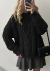 PRETTYGARDEN Women's Oversized Fall Sweaters Casual Long Sleeve Crewneck Chunky Cable Knit Pullover Tops Winter Clothes