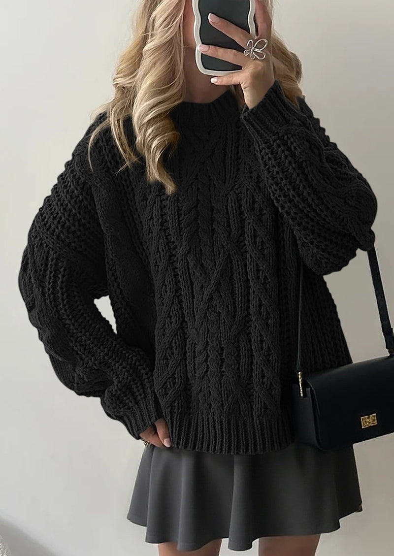 PRETTYGARDEN Women's Oversized Fall Sweaters Casual Long Sleeve Crewneck Chunky Cable Knit Pullover Tops Winter Clothes