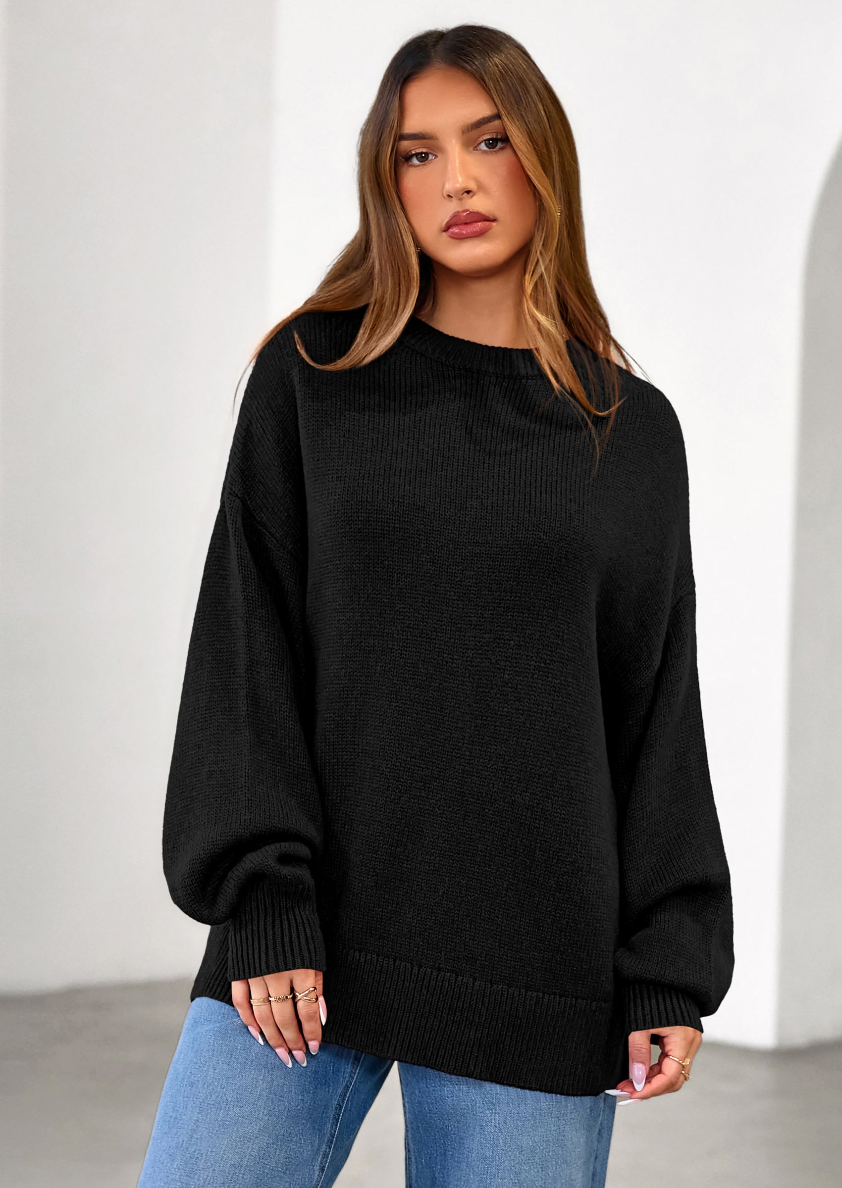 PRETTYGARDEN Womens Sweaters Fall Trendy Casual Crewneck Long Sleeve Cozy Knit Pullover Sweater Tops Winter Clothing