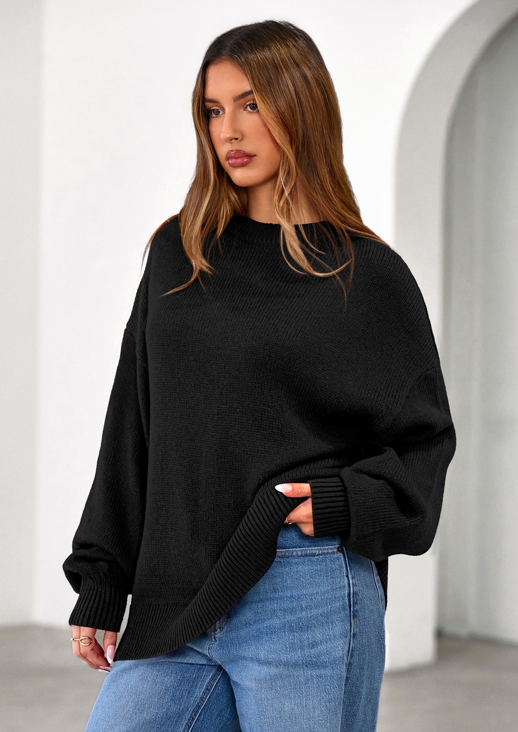 PRETTYGARDEN Womens Sweaters Fall Trendy Casual Crewneck Long Sleeve Cozy Knit Pullover Sweater Tops Winter Clothing