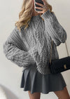 PRETTYGARDEN Women's Oversized Fall Sweaters Casual Long Sleeve Crewneck Chunky Cable Knit Pullover Tops Winter Clothes