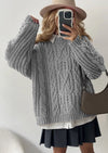 PRETTYGARDEN Women's Oversized Fall Sweaters Casual Long Sleeve Crewneck Chunky Cable Knit Pullover Tops Winter Clothes