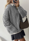 PRETTYGARDEN Women's Oversized Fall Sweaters Casual Long Sleeve Crewneck Chunky Cable Knit Pullover Tops Winter Clothes
