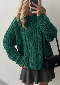 PRETTYGARDEN Women's Oversized Fall Sweaters Casual Long Sleeve Crewneck Chunky Cable Knit Pullover Tops Winter Clothes
