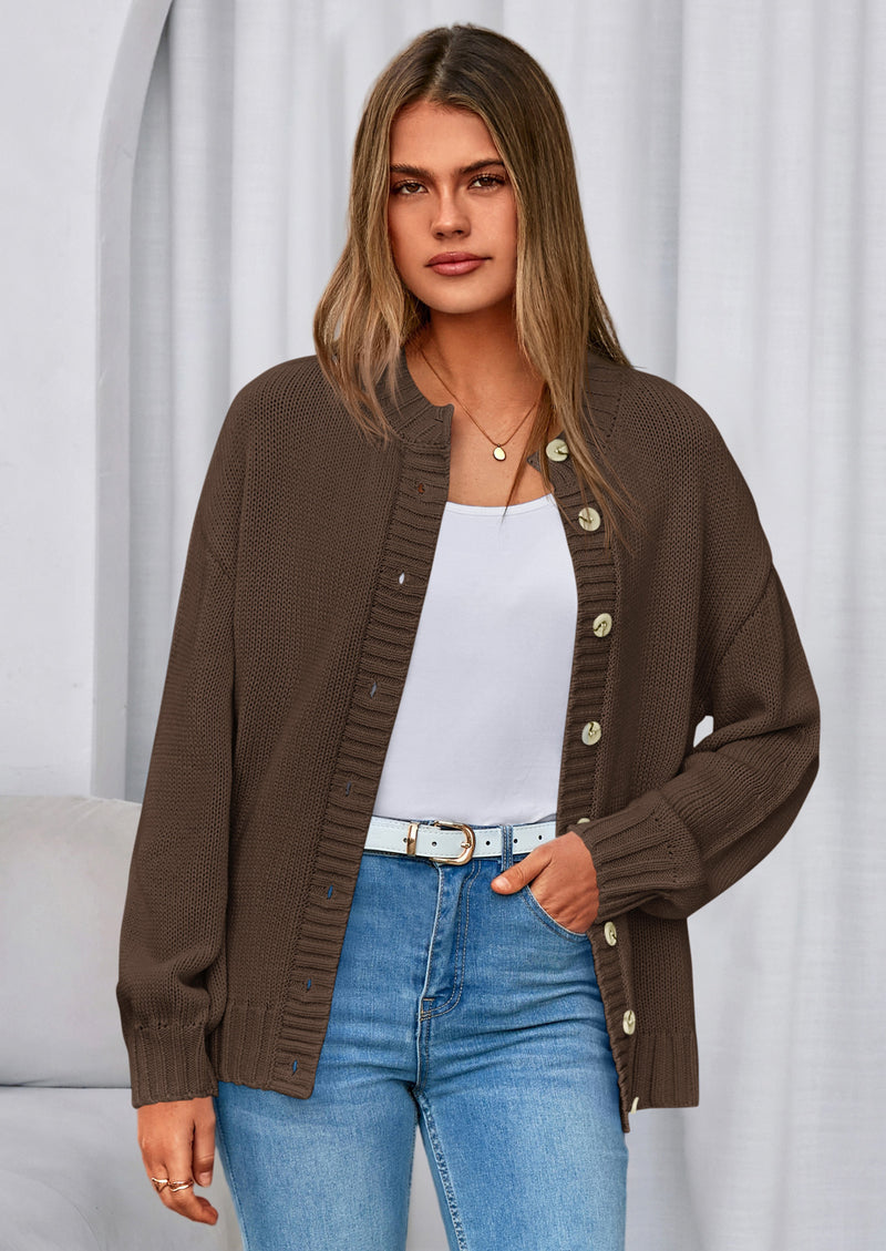 PRETTYGARDEN Women's Winter Cardigan Sweaters Trendy Chunky Knit Long Sleeve Button Up Casual Warm Fall Jackets Coats
