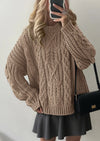 PRETTYGARDEN Women's Oversized Fall Sweaters Casual Long Sleeve Crewneck Chunky Cable Knit Pullover Tops Winter Clothes
